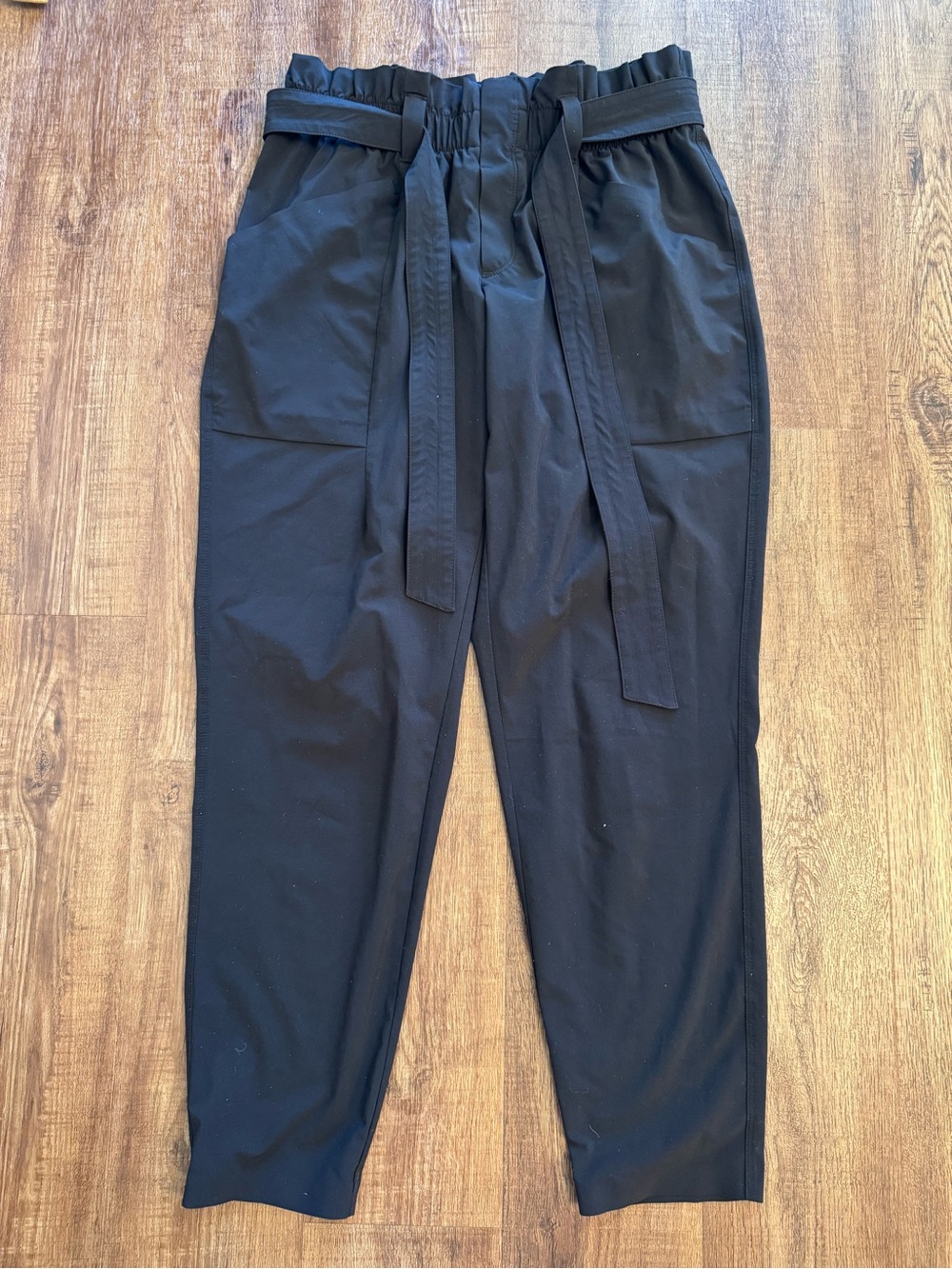 Atheleta Black Elastic Waist Tie Pants